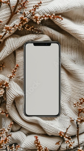 Cell Phone on White Sheet