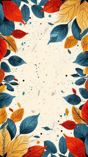 Colorful Frame With Leaves