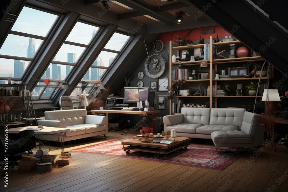 Versatile Modern concept room. Cozy space. Generate Ai Versatile Modern concept room. Cozy space. Generate Ai