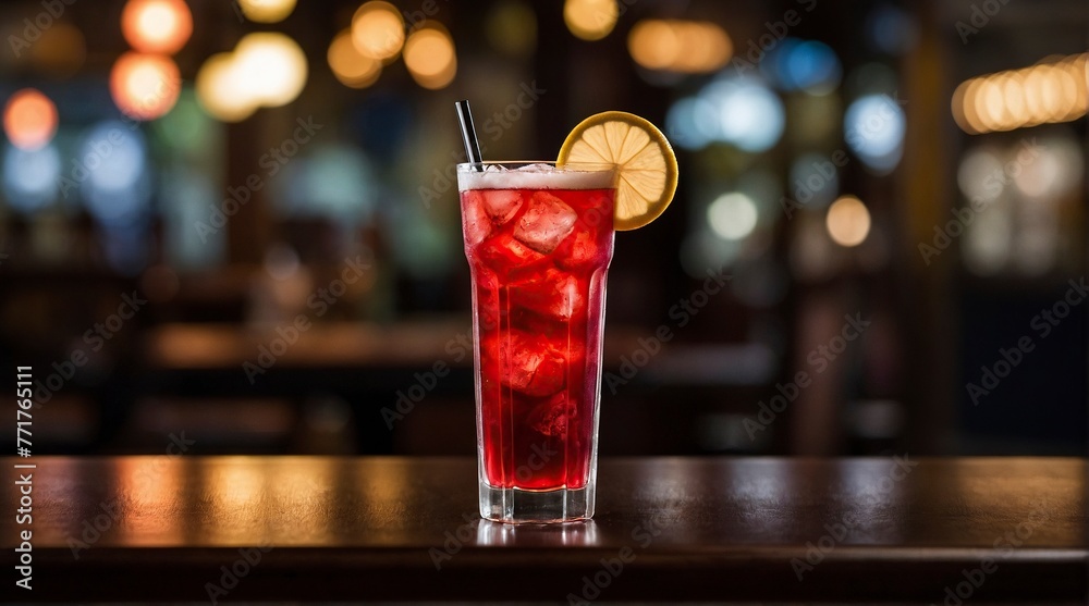 Creative presentation of Singapore Sling Cocktail Creative presentation of Singapore Sling Cocktail