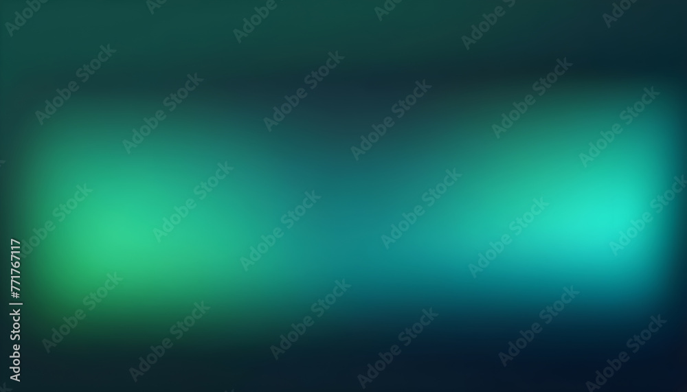 Fototapeta premium Wide magical defocused illustration rich bluish green. Business brochure cover design opal dark green. Gradient background, blank space for text.