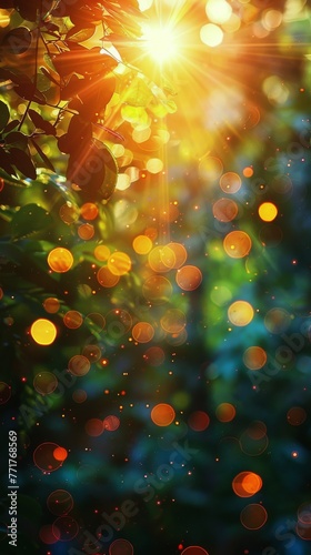 Sunlight Filtering Through Tree Leaves