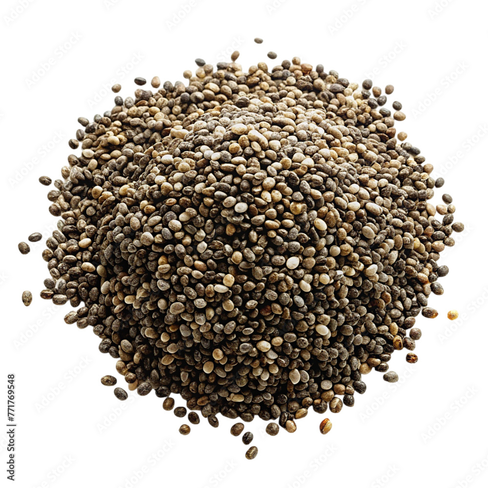 Organic chia seed super food, isolated on transparent background. Organic chia seed super food, isolated on transparent background.