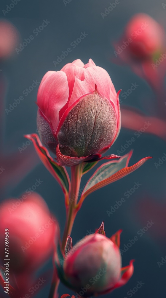 Fototapeta premium Pink Flowers in Vase on Table