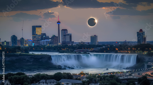 Natural phenomena Total Solar Eclipse,  Niagara Falls, OntarioCanada–United States border photo