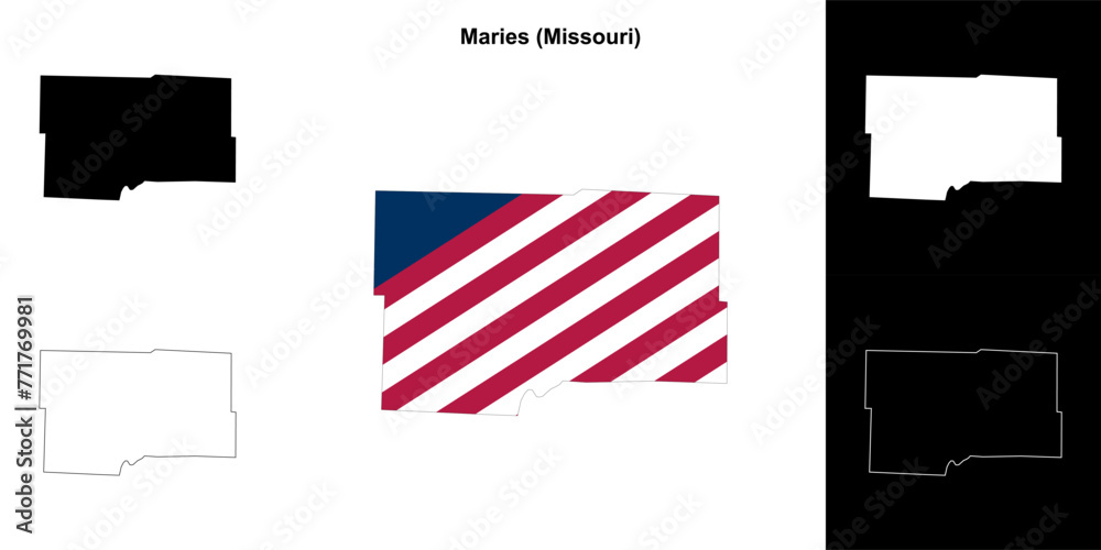 Maries County (Missouri) outline map set Maries County (Missouri) outline map set