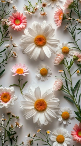 Cluster of White Flowers on White Background