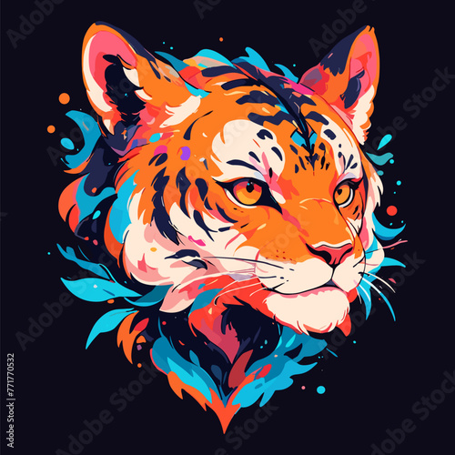 Captivating Colorful Tiger Design