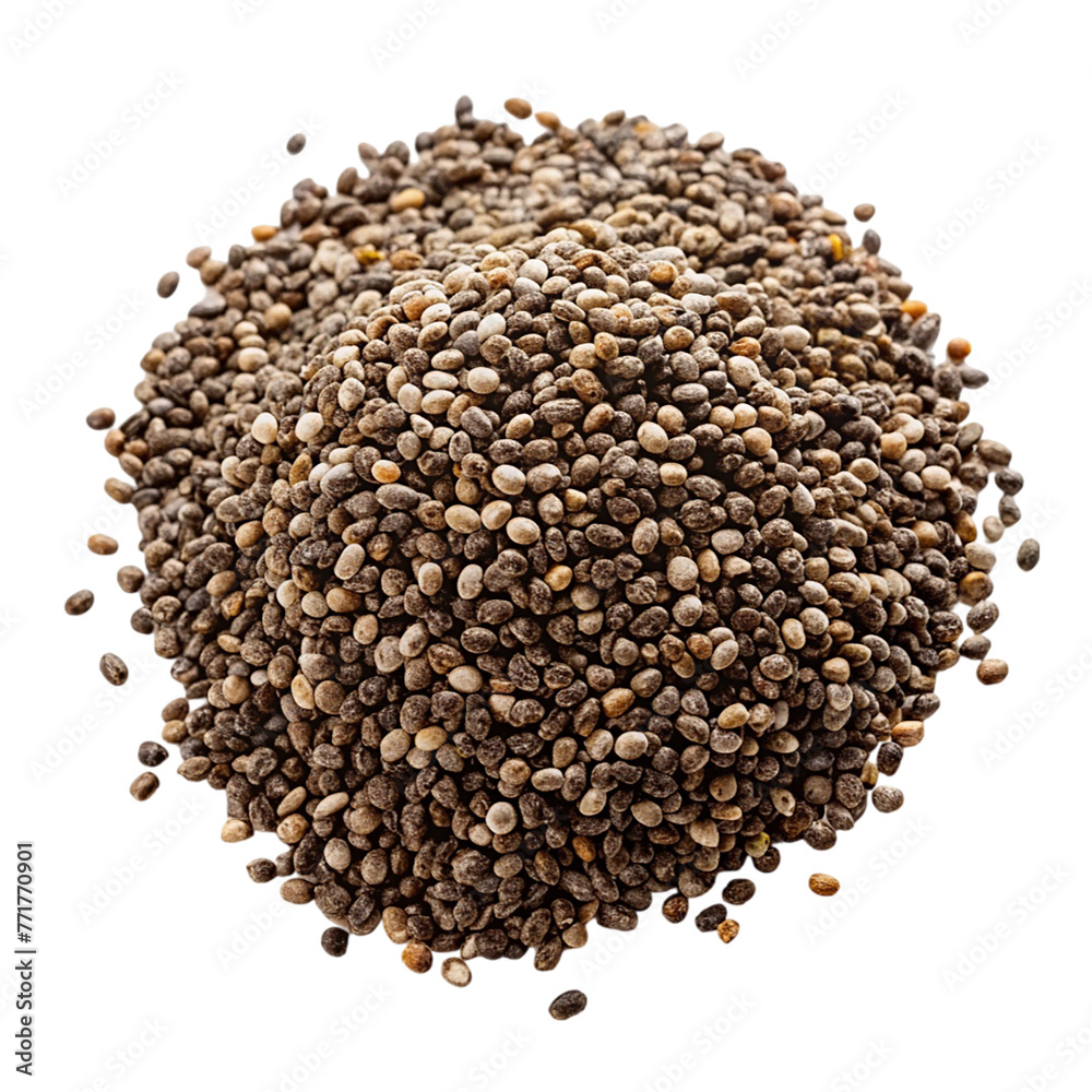 Organic chia seed super food, isolated on transparent background. Organic chia seed super food, isolated on transparent background.