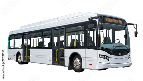 White urban bus isolated in no background. 3d rendering.