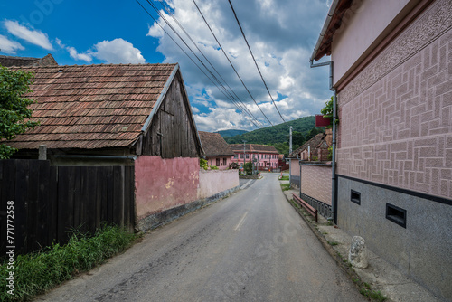 Road in Sibiel village, Sibiu County, Romania photo