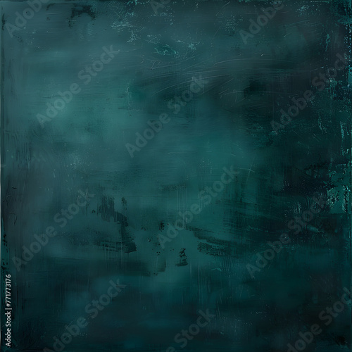 A mysterious and textured abstract turquoise artwork on canvas, evoking a sense of depth and intrigue