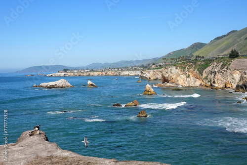 Rocky coastline of Shell Beach, California