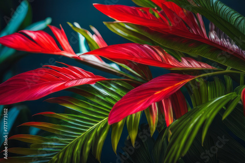 Tropical wilderness showcased through a kaleidoscope of vibrant leaves.