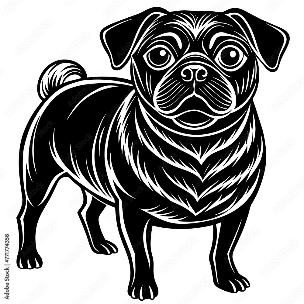 Dog silhouette vector art illustration