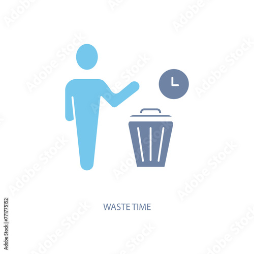 waste time concept line icon. Simple element illustration. waste time concept outline symbol design.