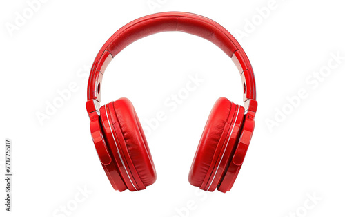 Red headphone on transparent or white background