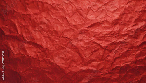 Tapeta, tło z motywem pogniecionego czerwonego papieru. Generative AI