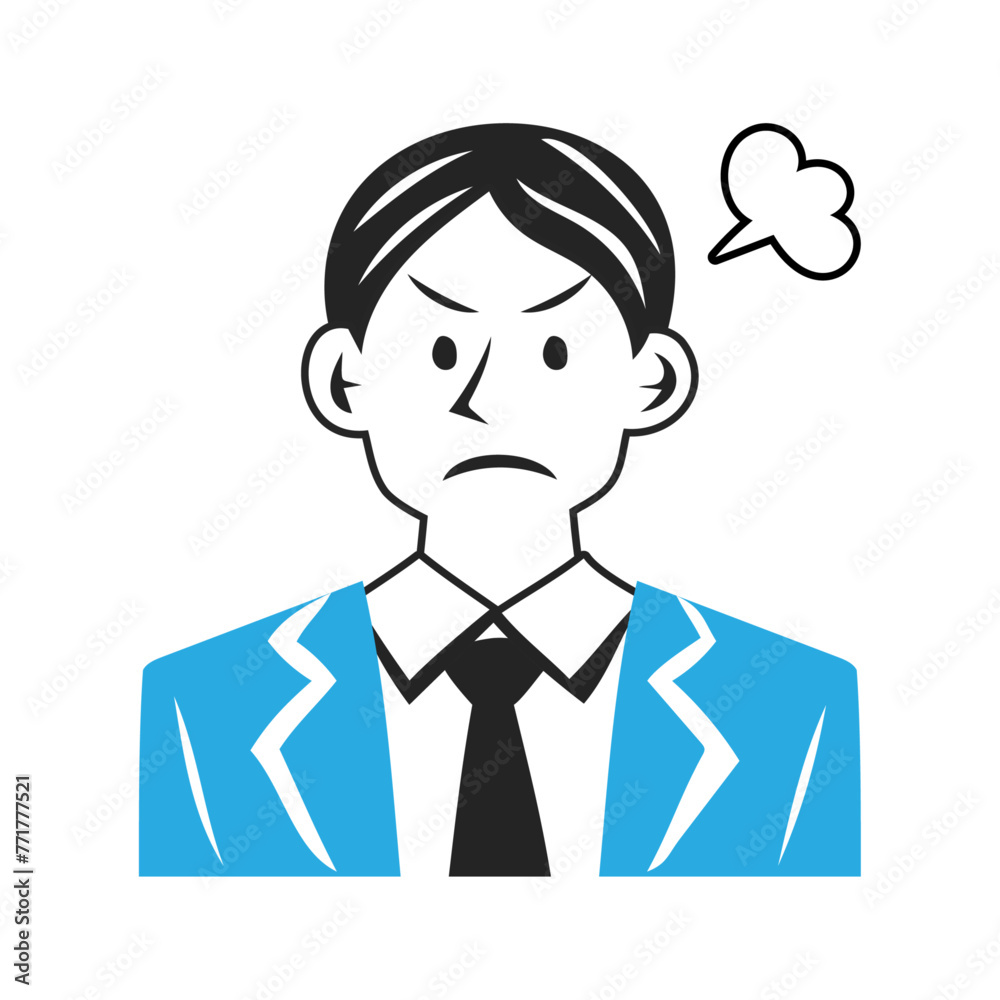 怒る男性社員のイラスト。シンプルなベクターイラスト。
An angry male employee. Simple vector illustration. 怒る男性社員のイラスト。シンプルなベクターイラスト。
An angry male employee. Simple vector illustration.