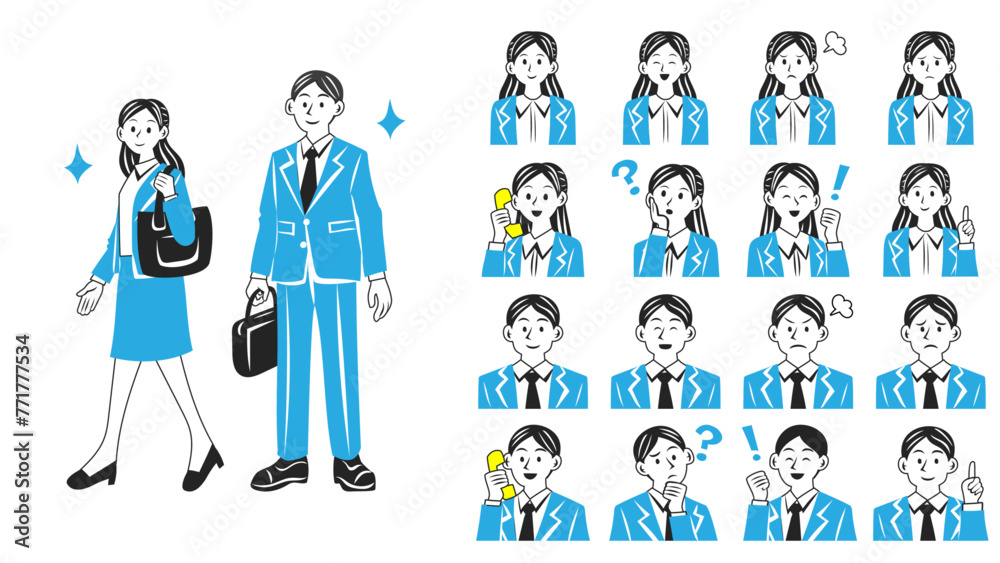 新入社員。シンプルなベクターイラストセット。
New employees. Simple vector illustration set. 新入社員。シンプルなベクターイラストセット。
New employees. Simple vector illustration set.
