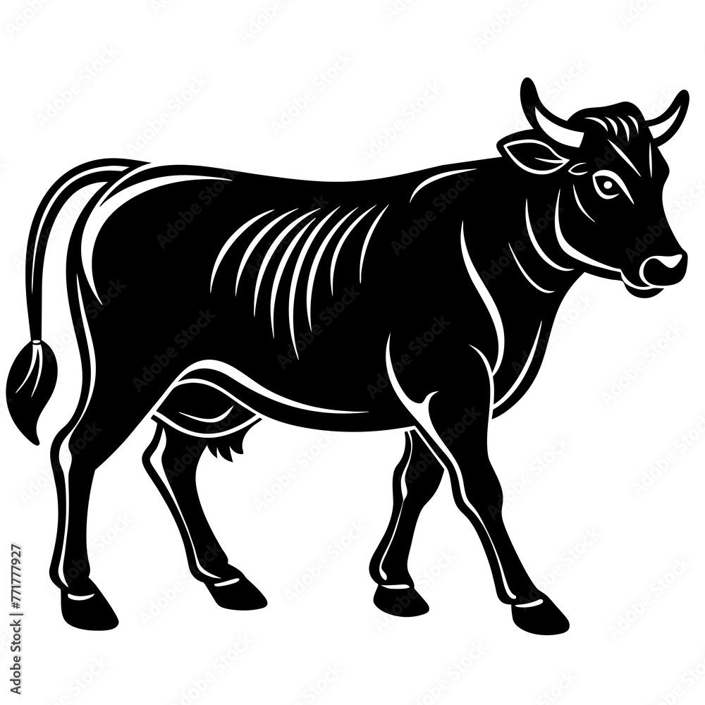  cow silhouette vector art illustration