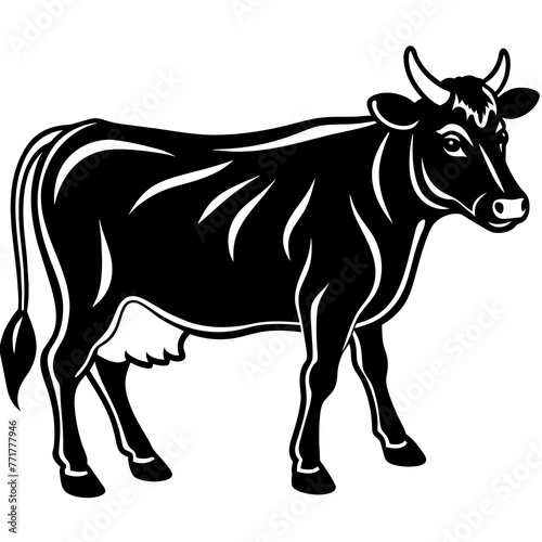  cow silhouette vector art illustration