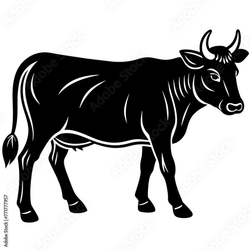  cow silhouette vector art illustration