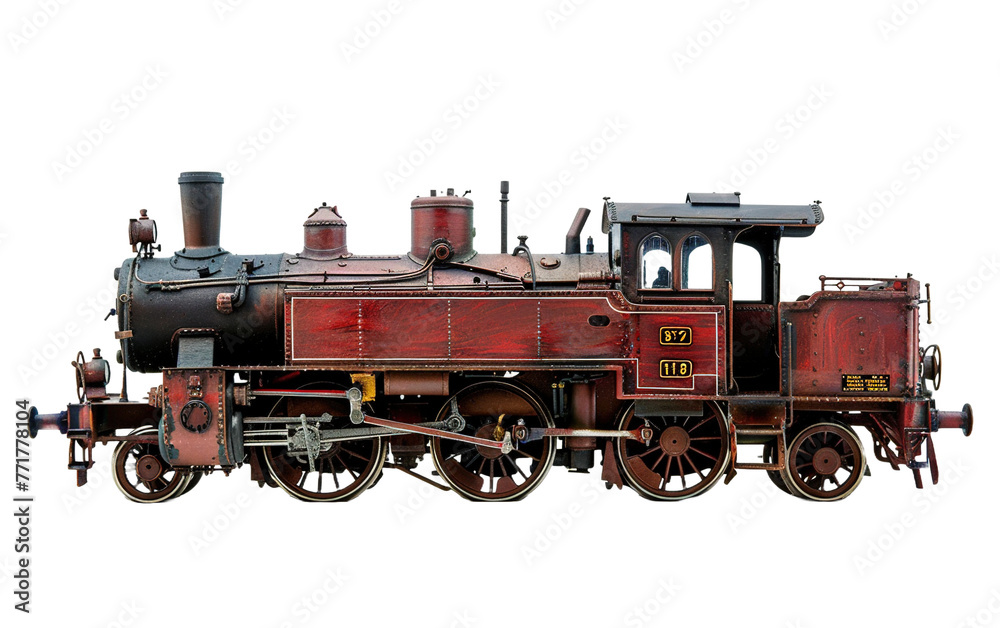 Fototapeta premium Vintage train on transparent or white background