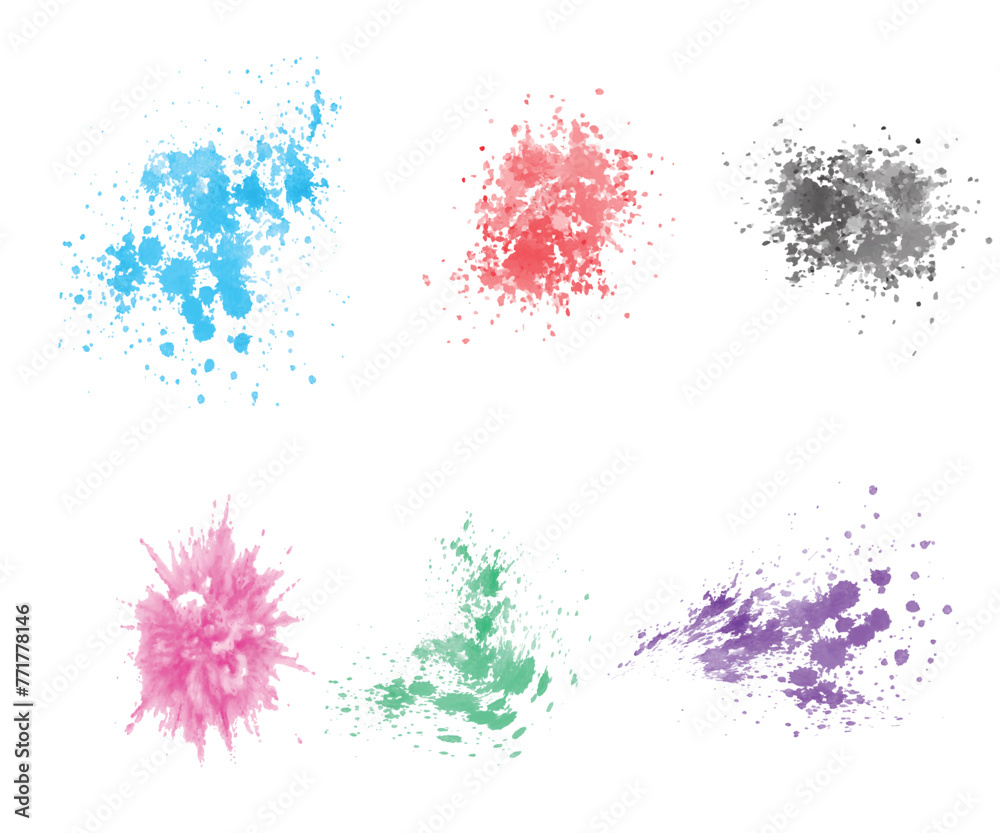 bright colorful vector watercolor brush background design elements