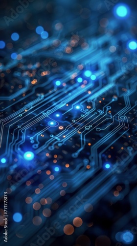 Close-Up of Circuit Board With Many Lights