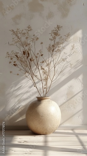 White Vase With Plants
