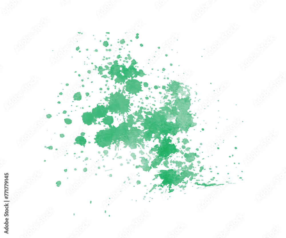 Green watercolor on white background vector illustration