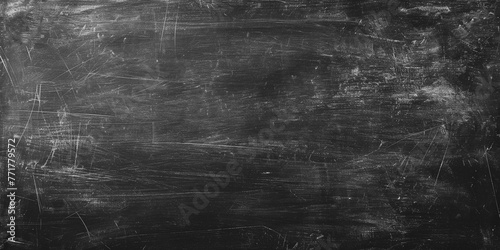 Blank wide screen Real chalkboard background texture in college concept for back to school panoramic wallpaper for black friday white chalk text draw graphic. Empty surreal room wall blackboard pale