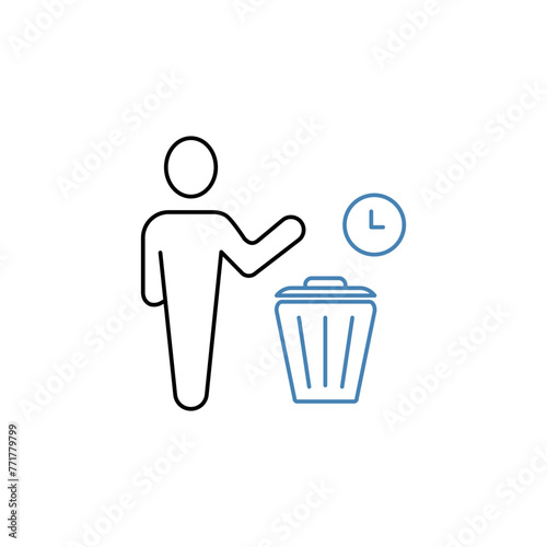 waste time concept line icon. Simple element illustration. waste time concept outline symbol design.