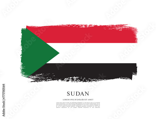 Flag of Sudan  vector illustration 