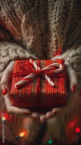 Woman Holding Wrapped Present