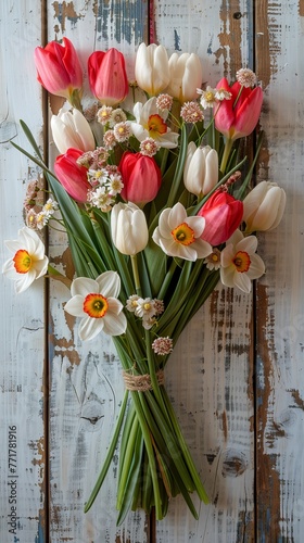Vase With Pink and White Flowers