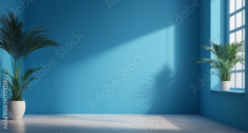 The wall. blue color gradient studio background for product presentation © anetlanda