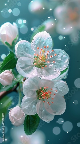 Vibrant Flower on Tree Branch