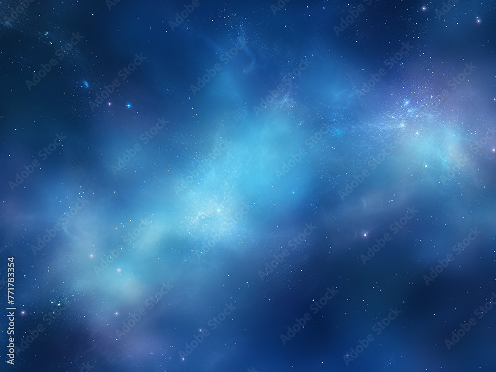 Mystical cosmic nebulae blue in the universe. AI Generation.