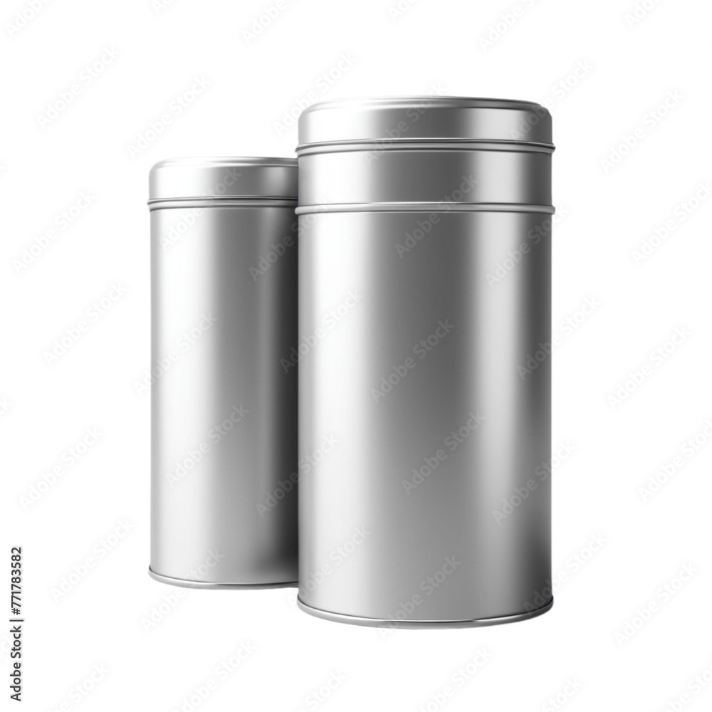 a silver metal tin can on Isolated transparent background png. generated with AI a silver metal tin can on Isolated transparent background png. generated with AI