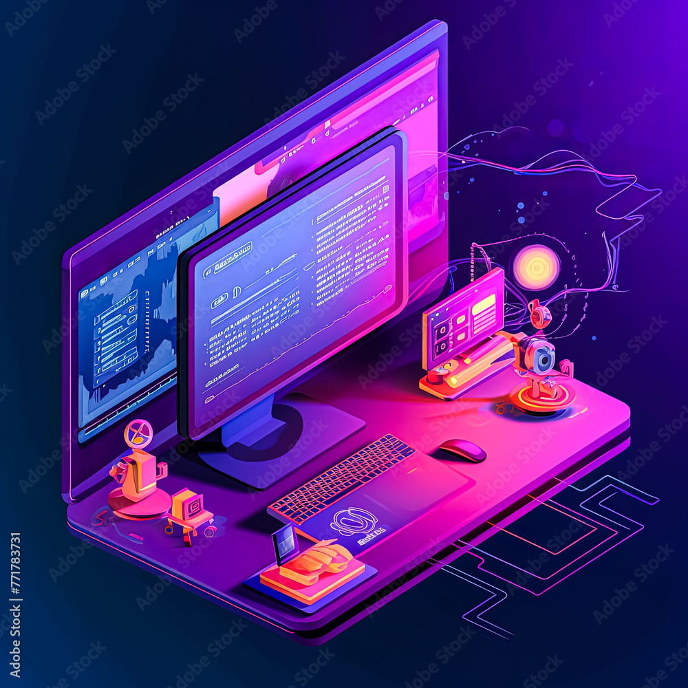 A man is sitting at a desk with a computer monitor in front of him. He is typing on a keyboard and has a cup of coffee nearby. Concept of productivity and focus, as the man is working on his computer A man is sitting at a desk with a computer monitor in front of him. He is typing on a keyboard and has a cup of coffee nearby. Concept of productivity and focus, as the man is working on his computer