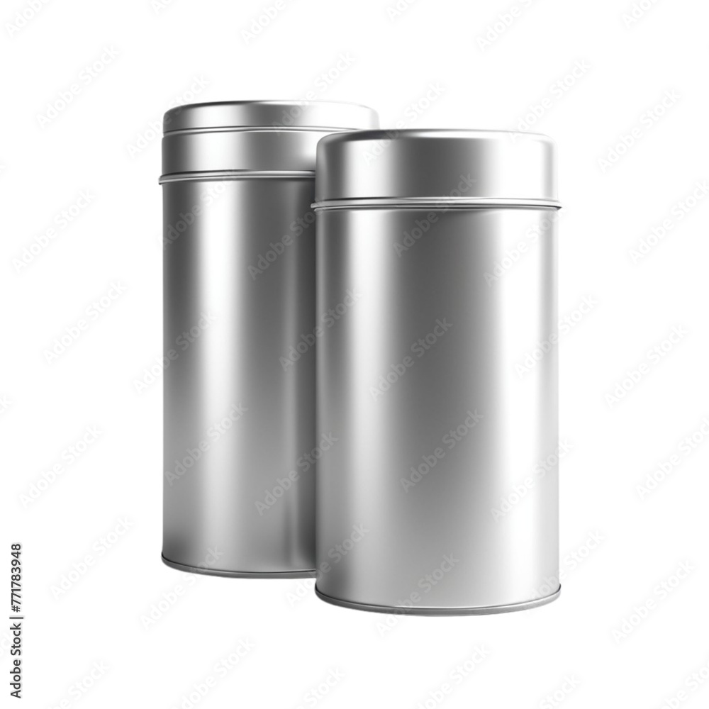 a silver metal tin can on Isolated transparent background png. generated with AI a silver metal tin can on Isolated transparent background png. generated with AI