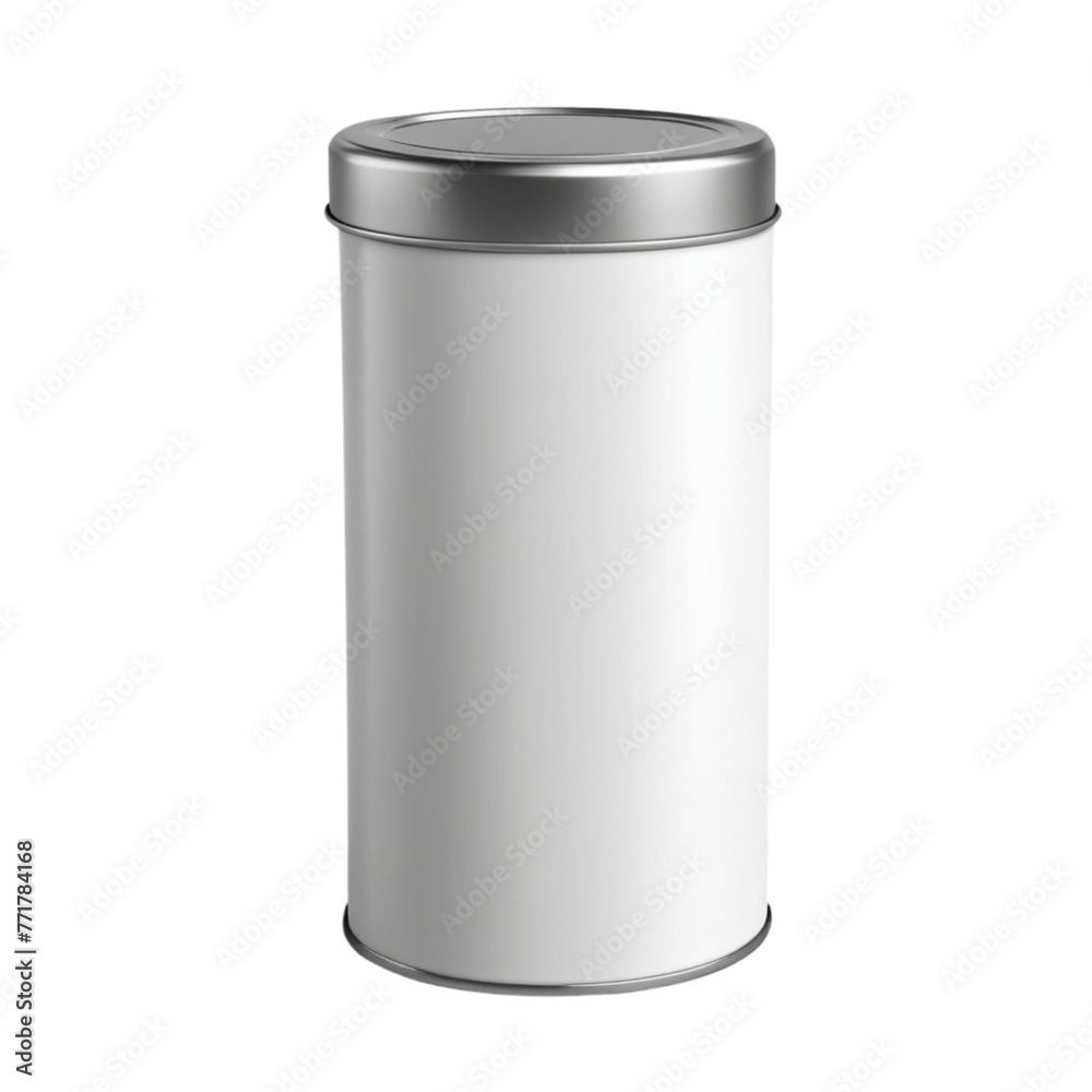 a silver metal tin can on Isolated transparent background png. generated with AI a silver metal tin can on Isolated transparent background png. generated with AI