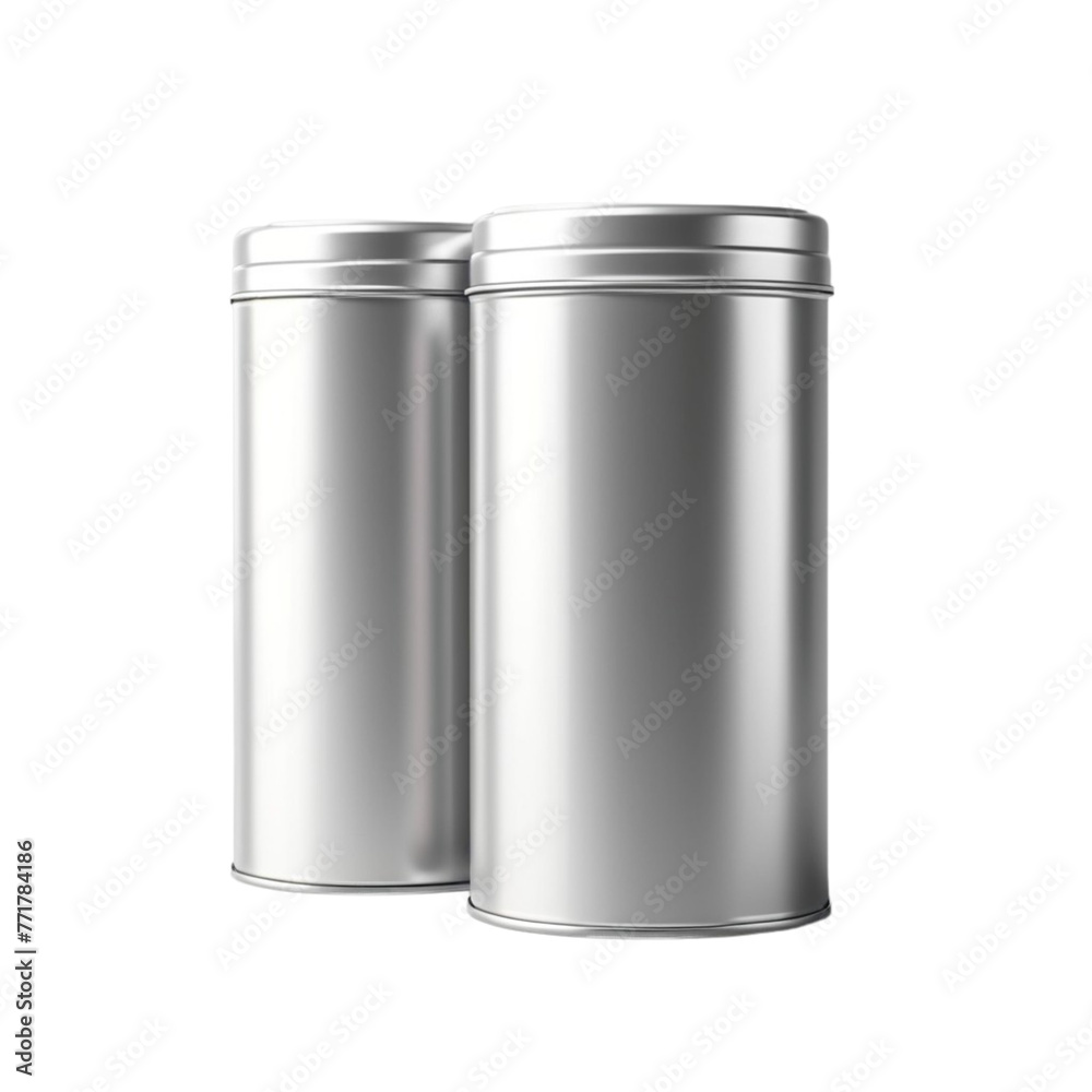 a silver metal tin can on Isolated transparent background png. generated with AI a silver metal tin can on Isolated transparent background png. generated with AI