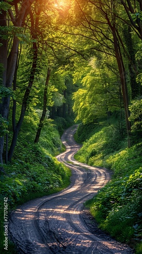 Dirt Road Running Through Forest