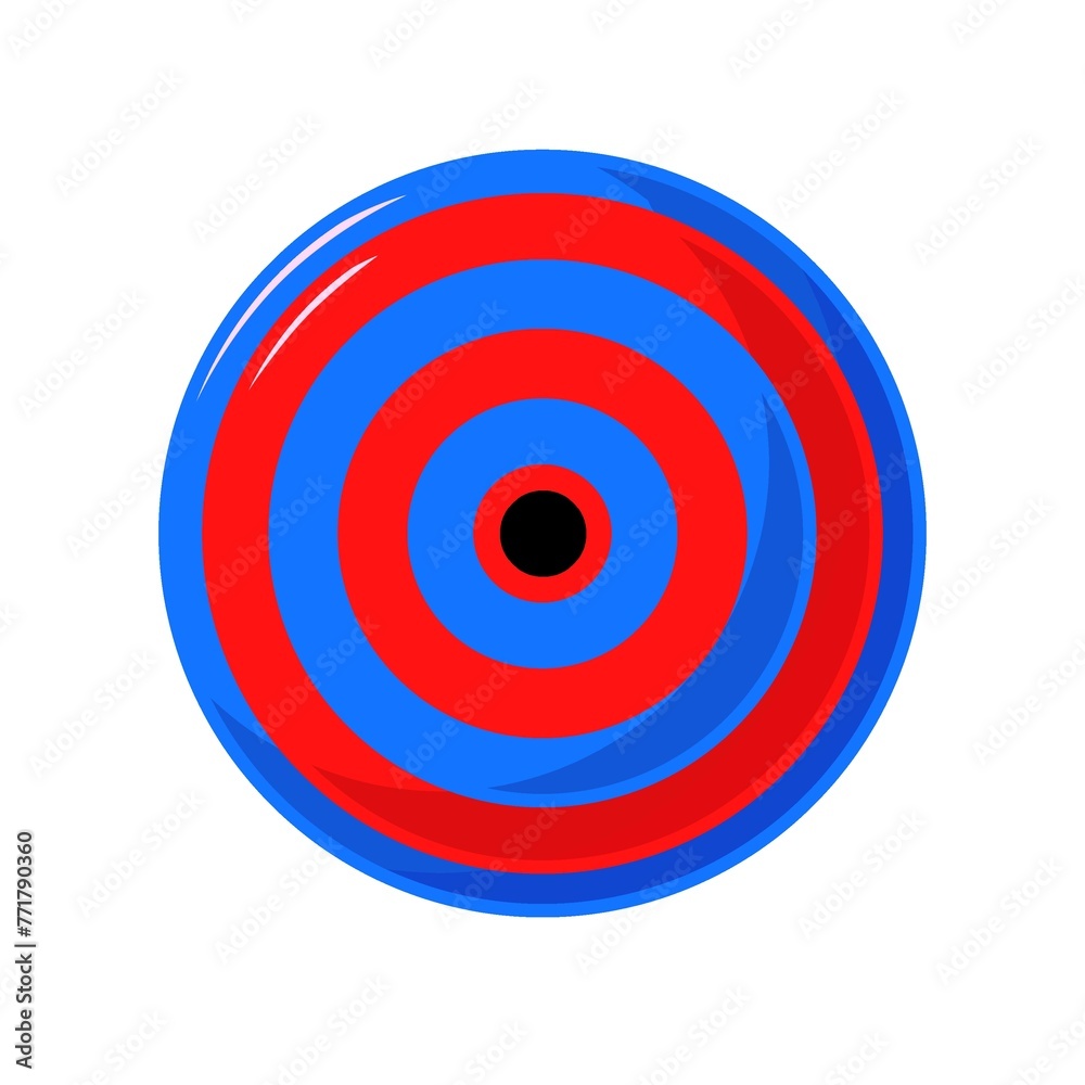 simple illustration of a red and blue frisbee simple illustration of a red and blue frisbee