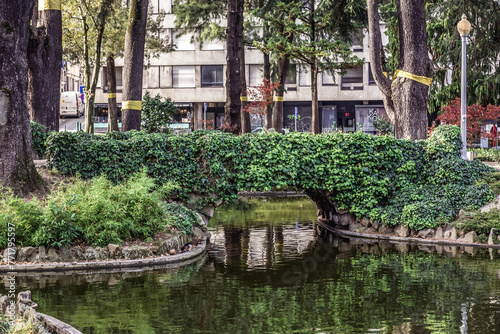Jardim do Carregal small aprk in Miragaia area of Porto, Portugal photo