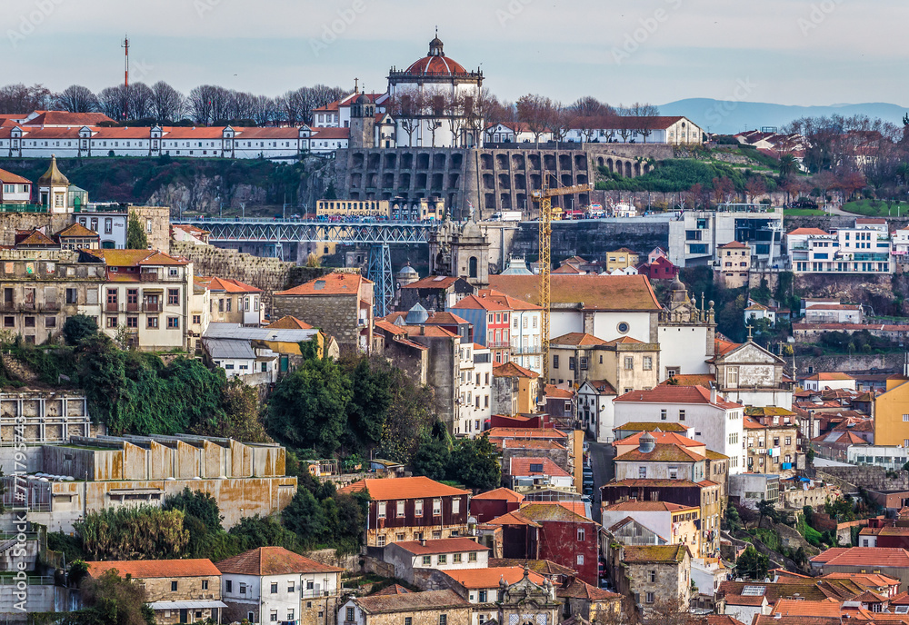 Cityscape of Porto and Vila Nova de Gaia, view from Crystal Palace Gardens, Portugal