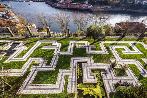 Labyrinth in Crystal Palace Gardens, park in Porto, Portugal photo
